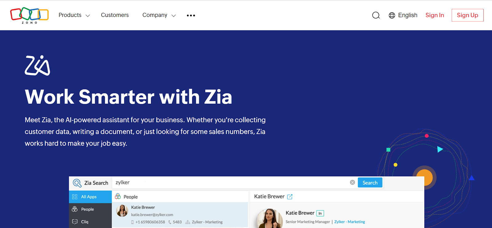 Zoho CRM with Zia